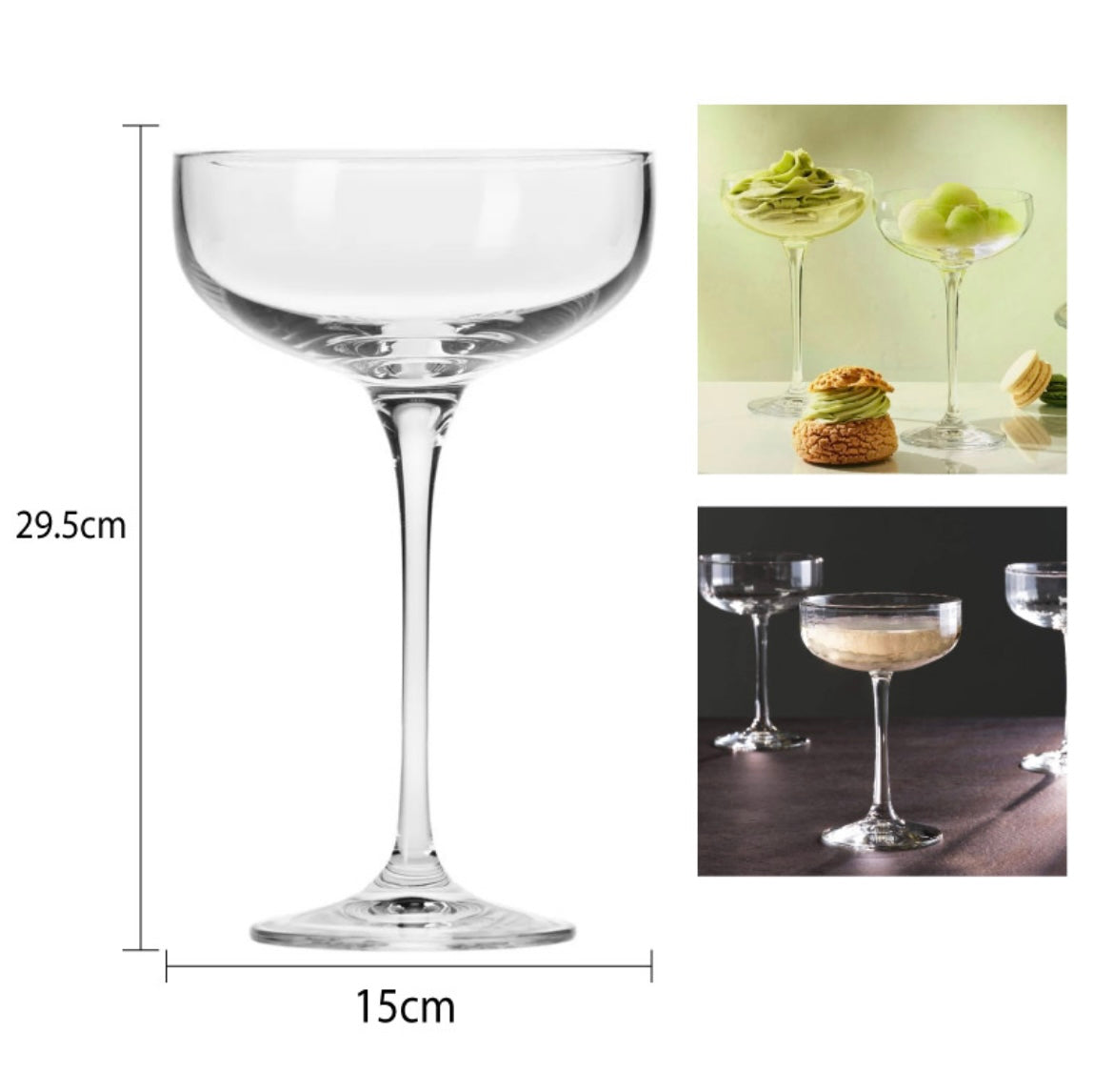 COPA DE VIDRIO GRANDE PARA COCTELES/POSTRES
