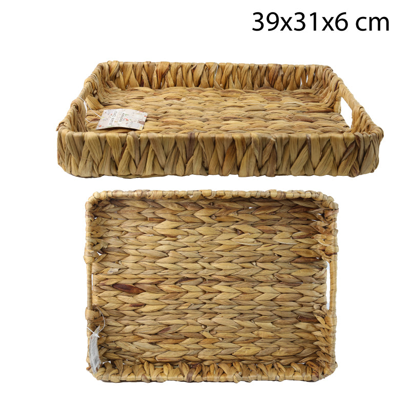 BANDEJA RÚSTICA GRANDE RECTANGULAR DE YUTE