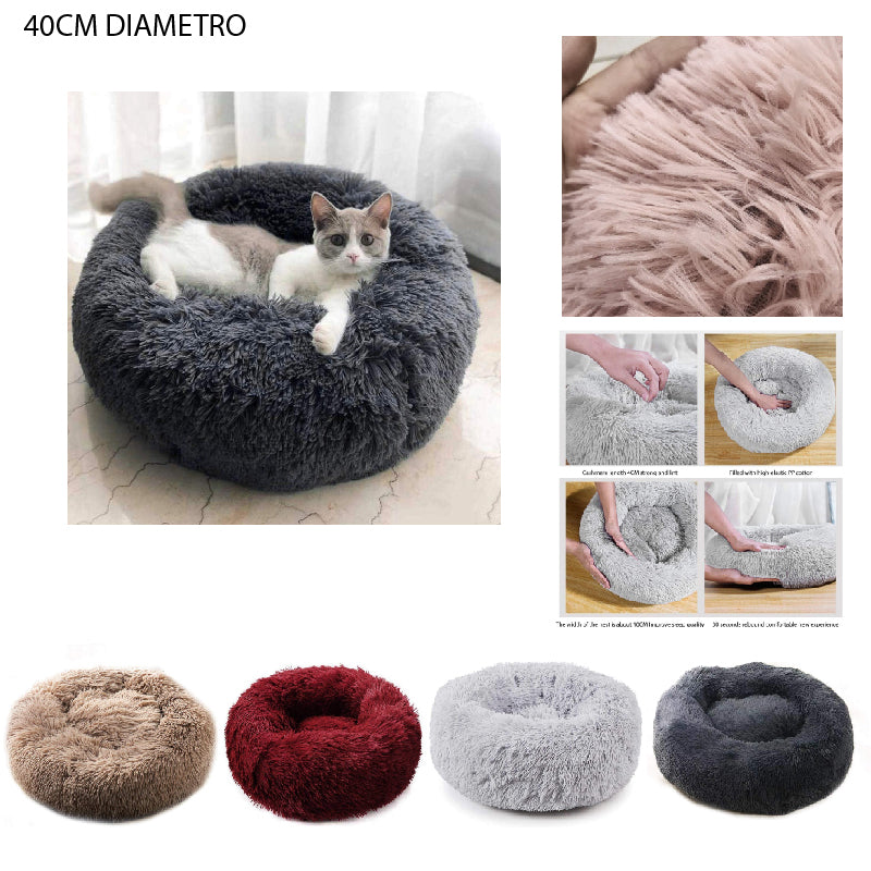 CAMA PELUDA PARA MASCOTAS D 40 CM