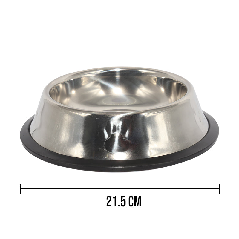 COMEDERO O BEBEDERO DE METAL PARA MASCOTAS 21.5CM