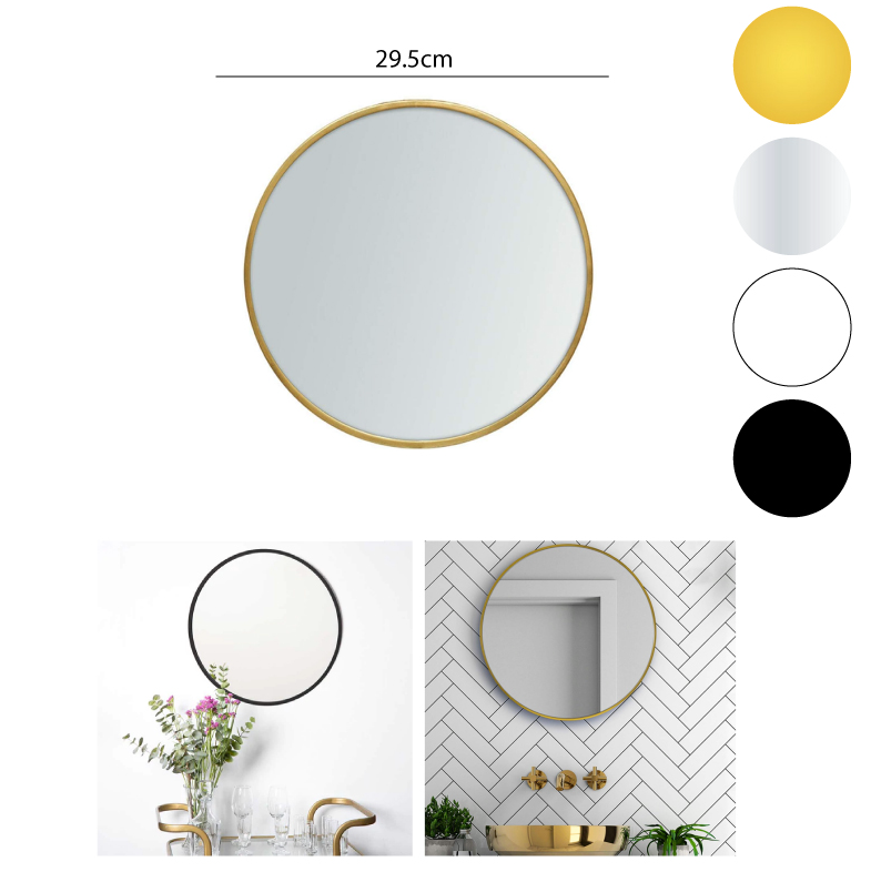 ESPEJO DECORATIVO CIRCULAR PLATEADO 29,5 CM