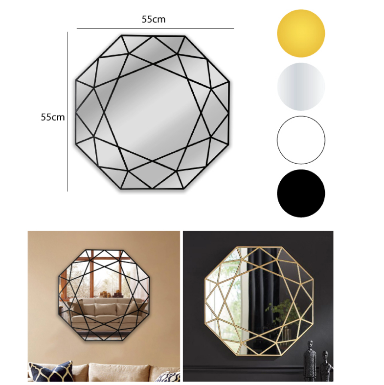 ESPEJO HEXAGONAL PARA PARED