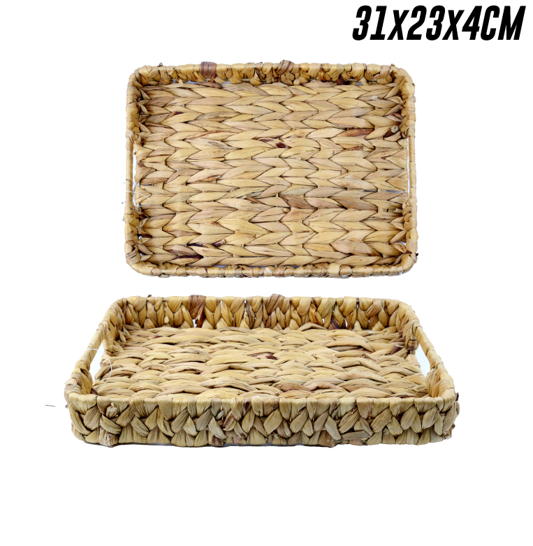 BANDEJA RUSTICA PEQUEÑA RECTANGULAR DE YUTE