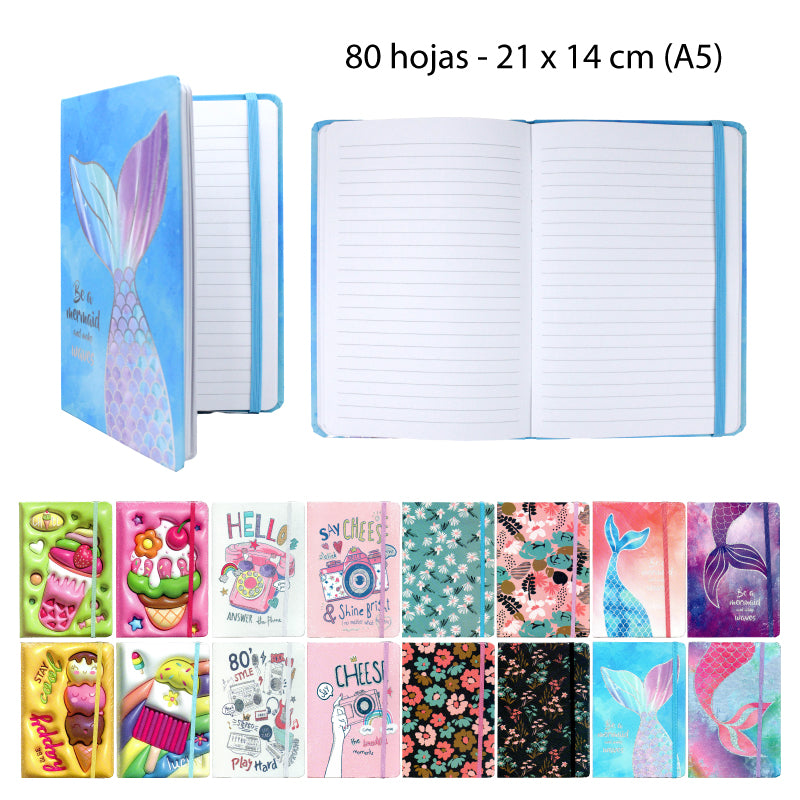 LIBRETA A5 LINEAL DISEÑOS LINDOS