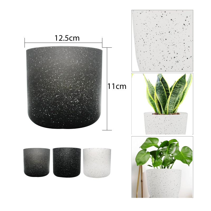 MACETERO DE PLÁSTICO TEXTURA MOTEADA - GRANDE