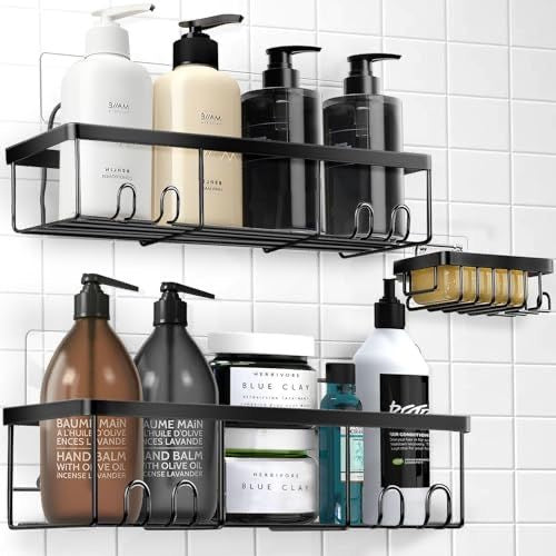 SET DE 5 ESTANTERÍAS METÁLICAS PARA BAÑO