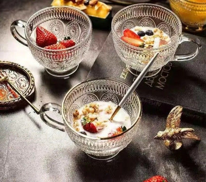 TAZA TRANSPARENTE DE CRISTAL BLANCA
