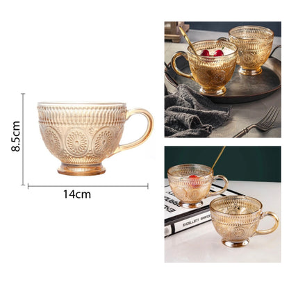 TAZA TRANSPARENTE DE CRISTAL DORADA