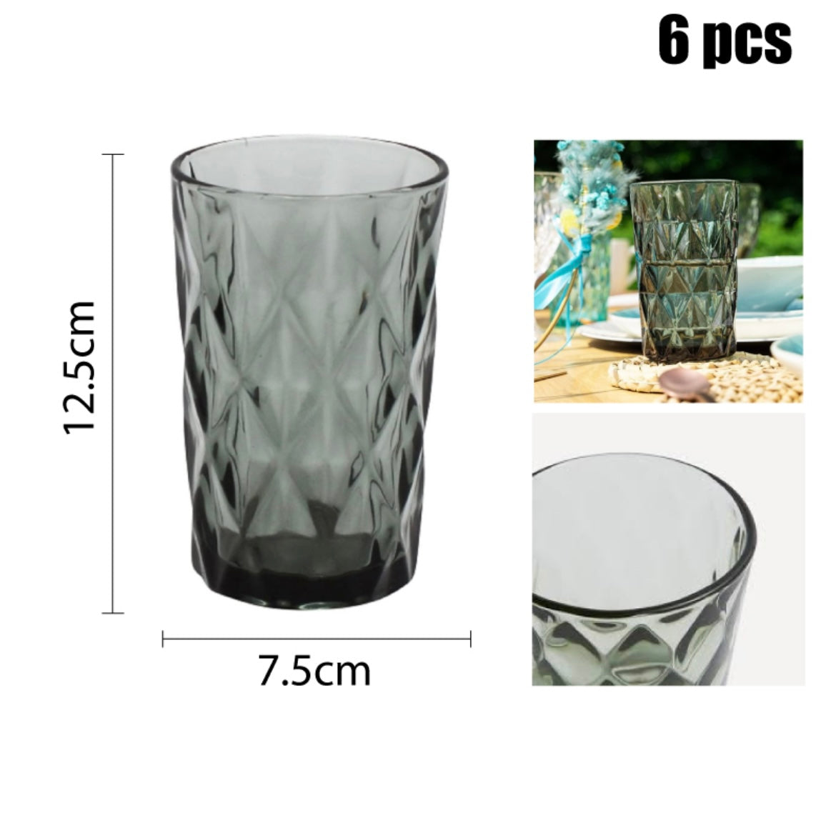 VASO GRIS DE VIDRIO 400 ML