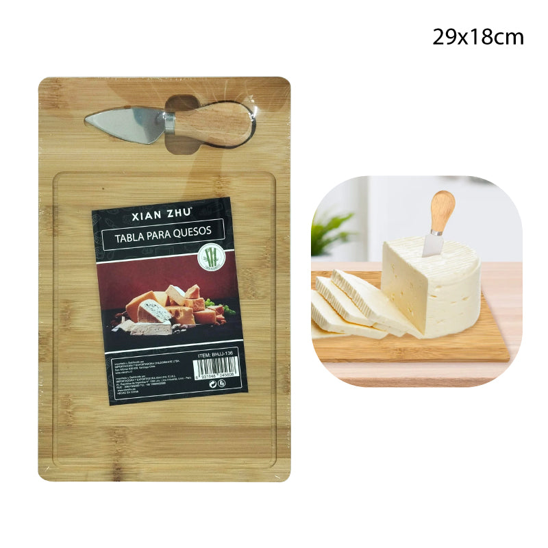 TABLA DE BAMBOO PARA QUESOS MAS CUCHILLO