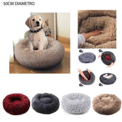 CAMA PELUDA PARA MASCOTAS D 50CM