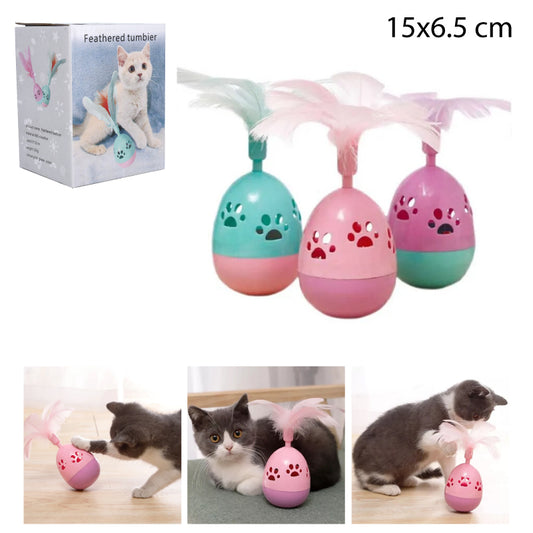 JUGUETE DE PLUMA Y CASCABEL CONTRAPESO PARA GATOS