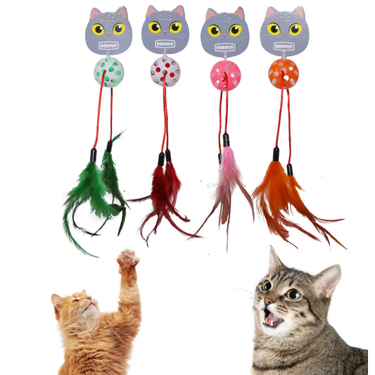 JUGUETE DE PLUMAS Y CAMPANA PARA GATOS