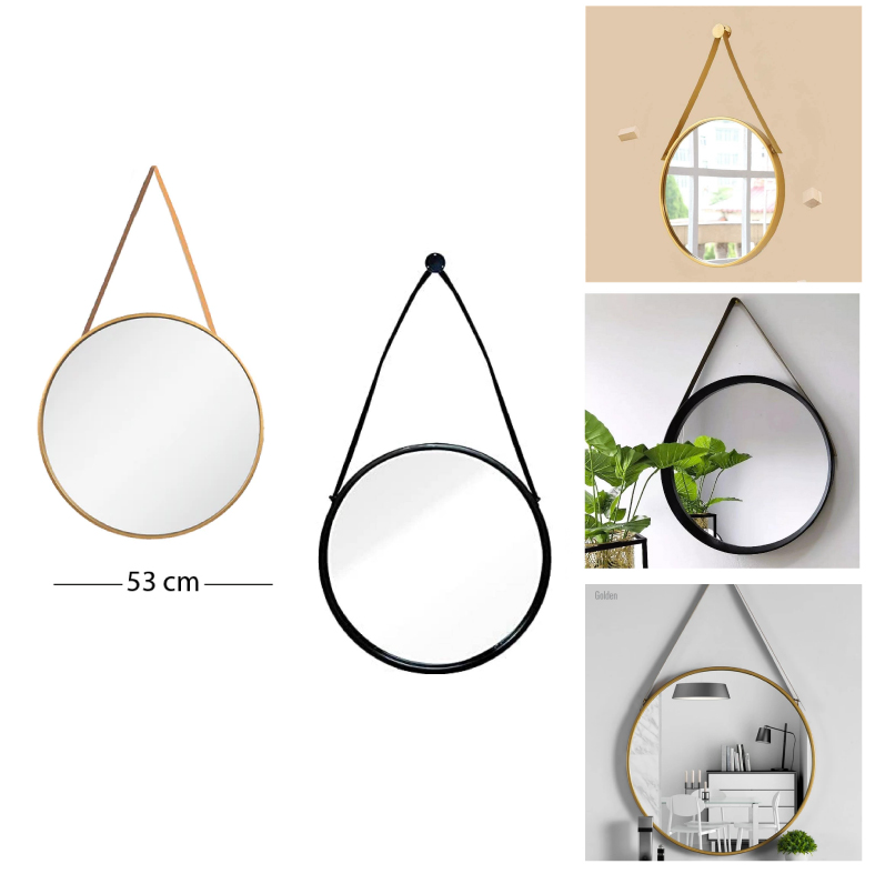 ESPEJO COLGANTE CON CORREA –  GRANDE D53CM