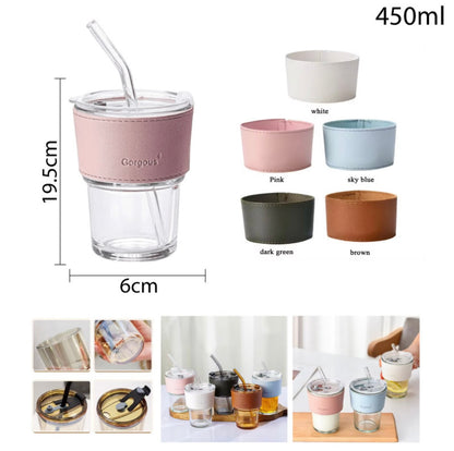VASO PARA BEBIDAS CALIENTES CON TAPA Y PROTECTOR TERMICO 450ML