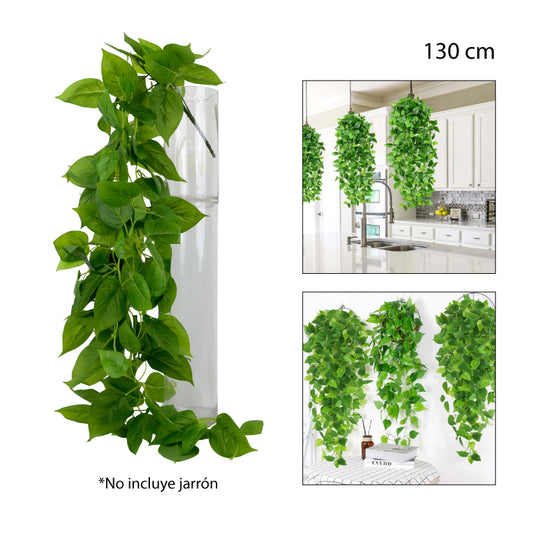 HOJAS VERDES COLGANTES ARTIFICIALES – 130 CM