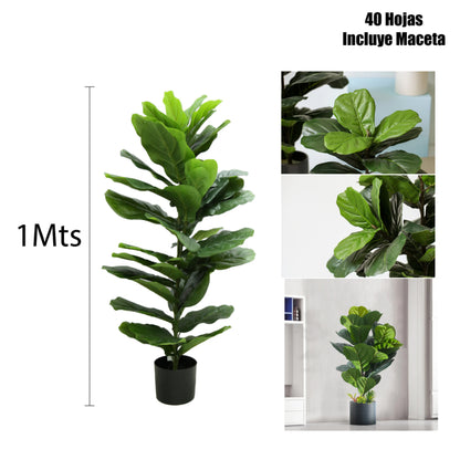 PLANTA ARTIFICIAL FICUS LYRATA HOJAS DE PIANO 1 MTS