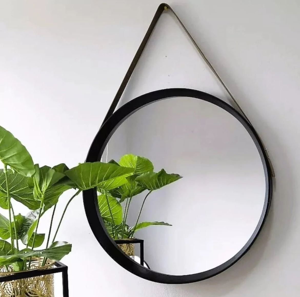 ESPEJO COLGANTE CON CORREA –  GRANDE D53CM