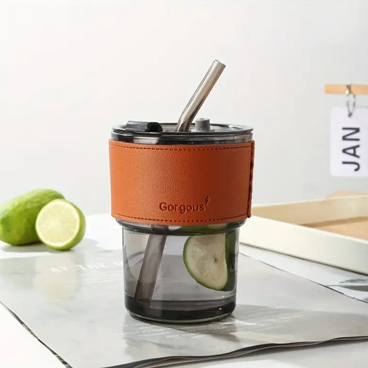 VASO PARA BEBIDAS CALIENTES CON TAPA Y PROTECTOR TERMICO 450ML