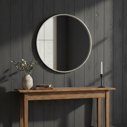 ESPEJO DECORATIVO CIRCULAR PLATEADO 29,5 CM