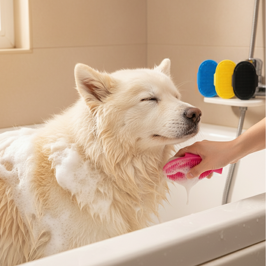 CEPILLO DE SILICONA PARA LIMPIEZA DE MASCOTAS