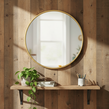 ESPEJO DECORATIVO CIRCULAR DORADO 29,5 CM