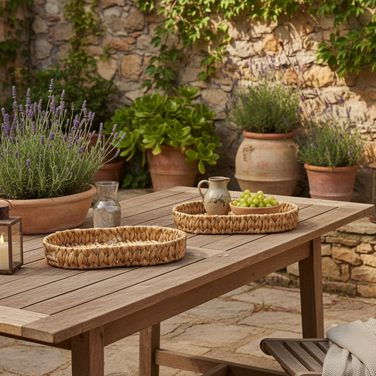 BANDEJA RUSTICA GRANDE OVALADA DE YUTE