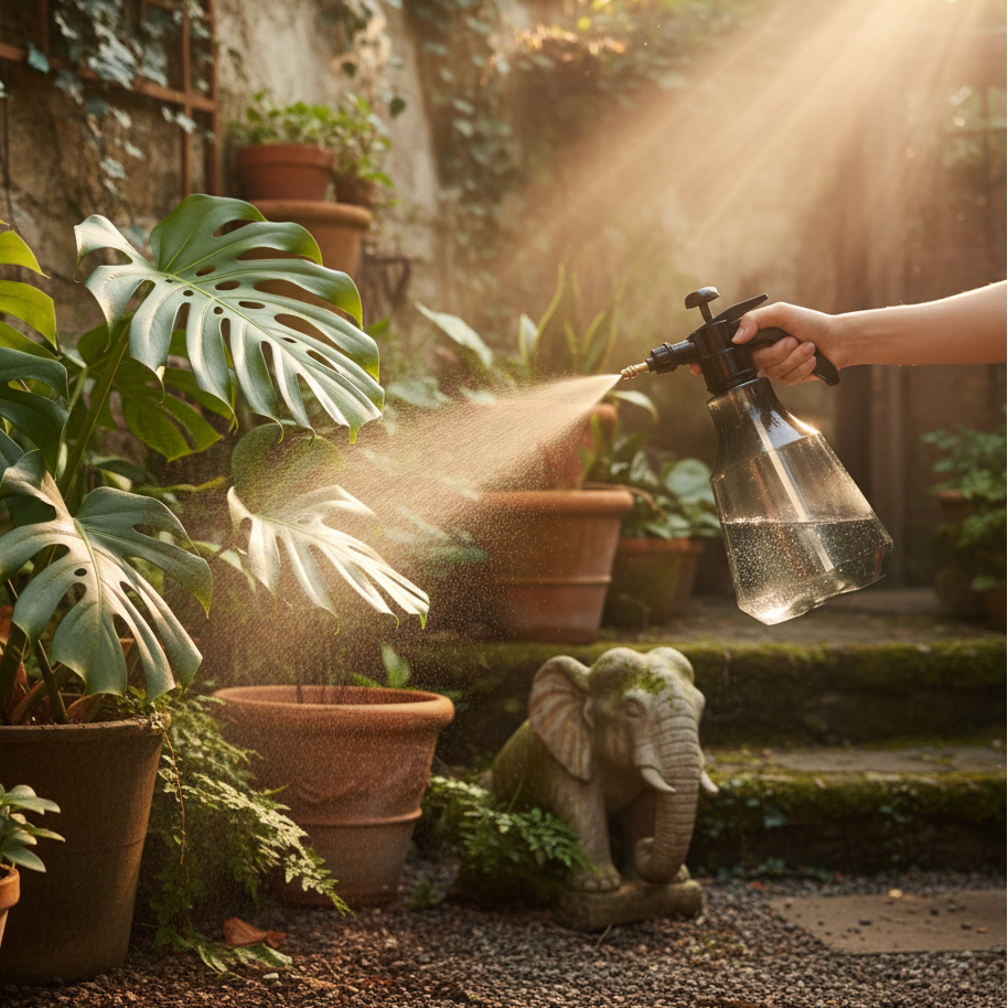 BOTELLA DE AGUA CON PULVERIZADOR PARA RIEGO 2LTS
