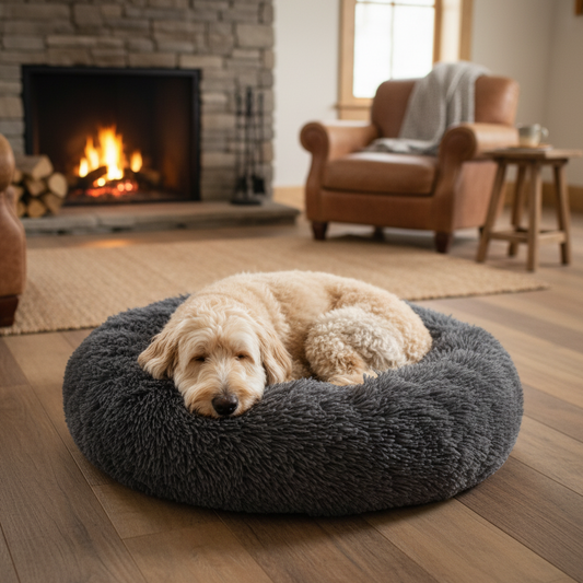 CAMA PELUDA PARA MASCOTAS D 50CM