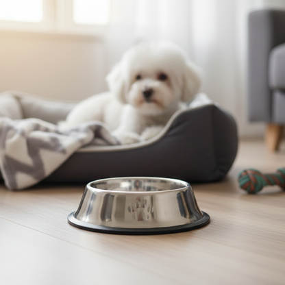 COMEDERO O BEBEDERO DE METAL PARA MASCOTAS 15CM