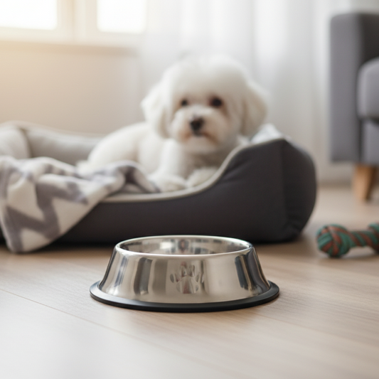 COMEDERO O BEBEDERO DE METAL PARA MASCOTAS 15CM