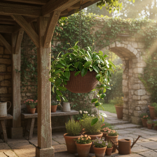 MACETERO COLGANTE CON DISEÑO TEJIDO - MEDIANO