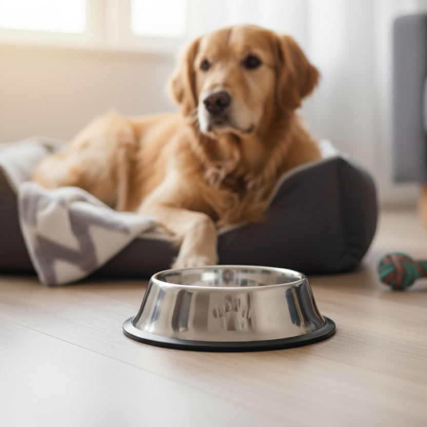 COMEDERO O BEBEDER DE METAL PARA MASCOTAS 25.5 CM