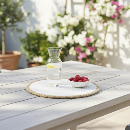 INDIVIDUAL GRANDE PARA MESA - TEJIDO DE YUTE 30CM BLANCO