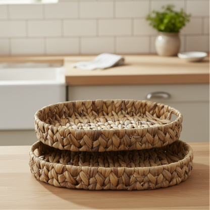 BANDEJA RUSTICA PEQUEÑA OVALADA DE YUTE