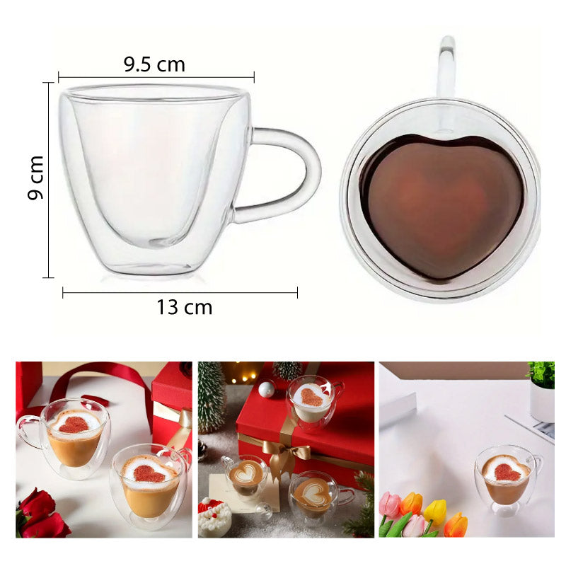 TAZA DE VIDRIO RESISTENTE AL CALOR 250ML – CORAZÓN