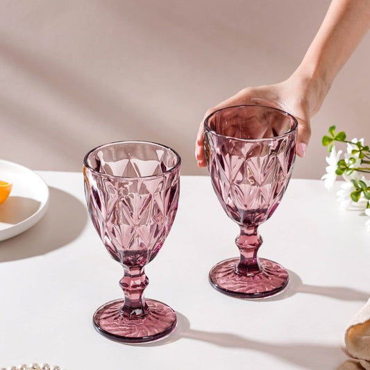 COPA DE VIDRIO ROSA 330ML