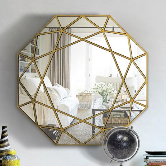 ESPEJO HEXAGONAL PARA PARED