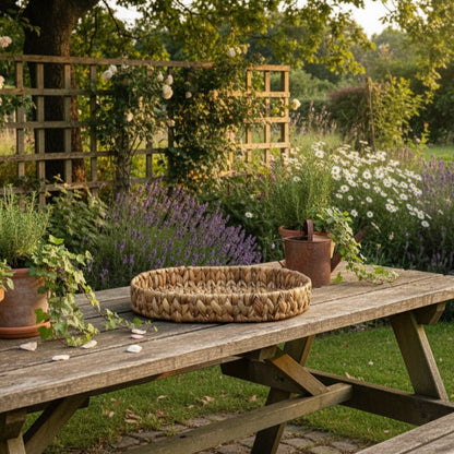 BANDEJA RUSTICA MEDIANA OVALADA DE YUTE
