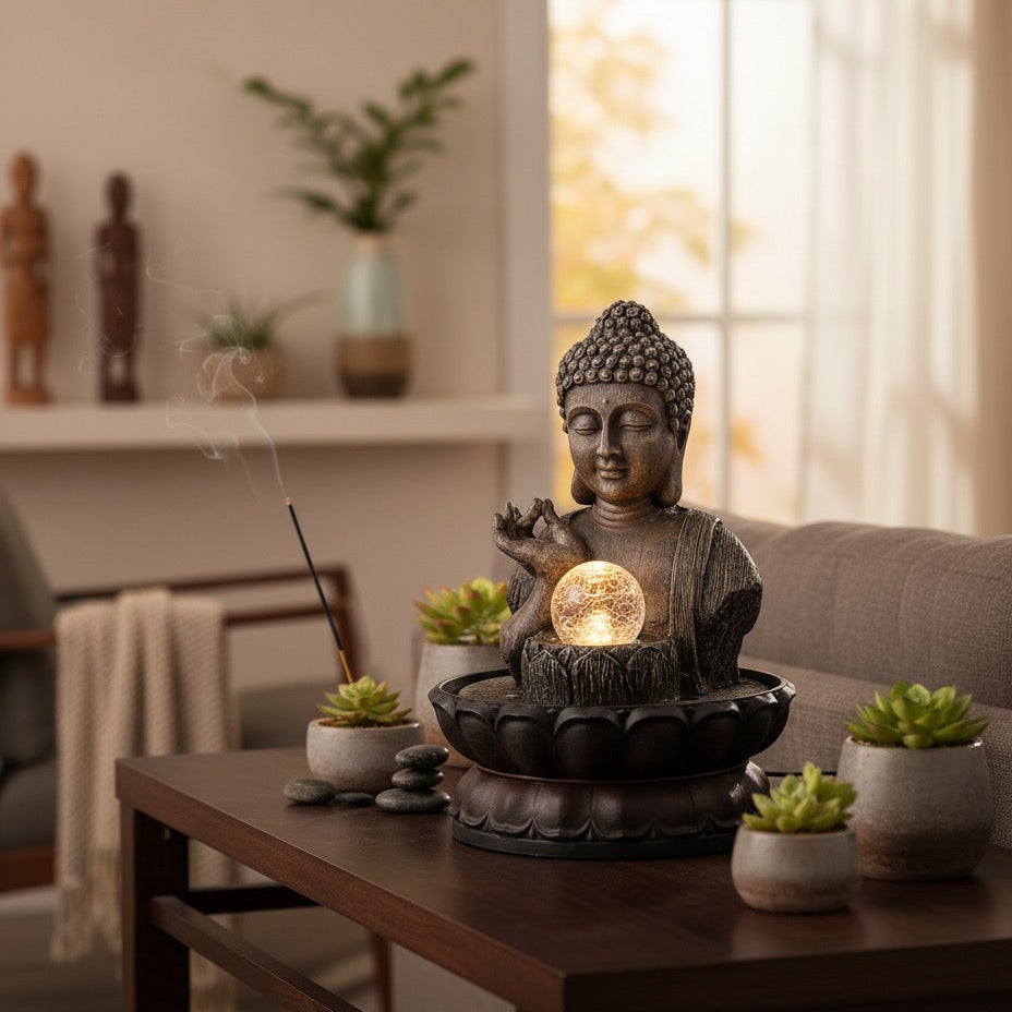 FUENTE DE AGUA BUDA CON LUZ