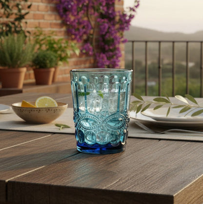 6 vasos de vidrio - color azul