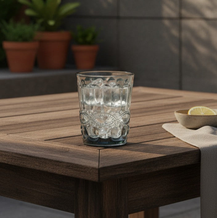 6 vasos de vidrio - color gris