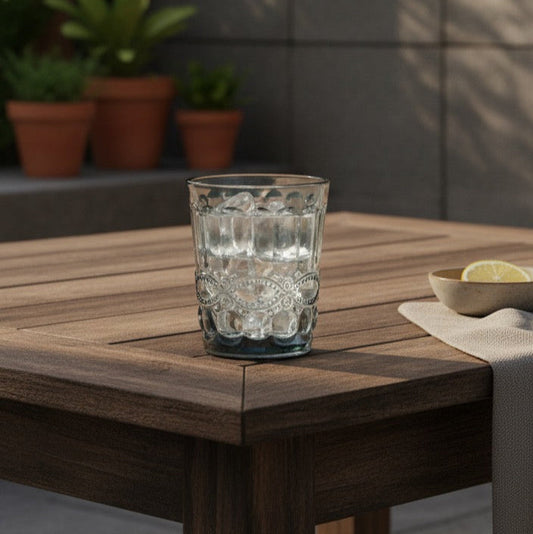 6 vasos de vidrio - color gris