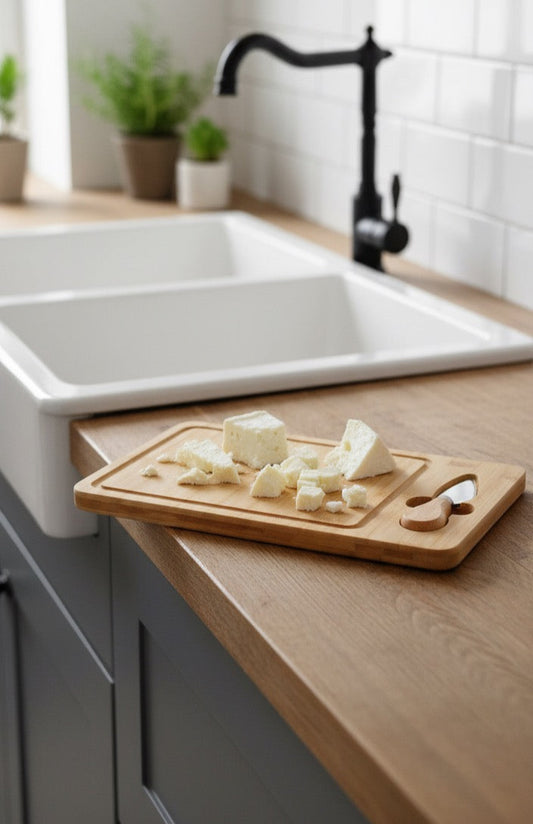 TABLA DE BAMBOO PARA QUESOS MAS CUCHILLO