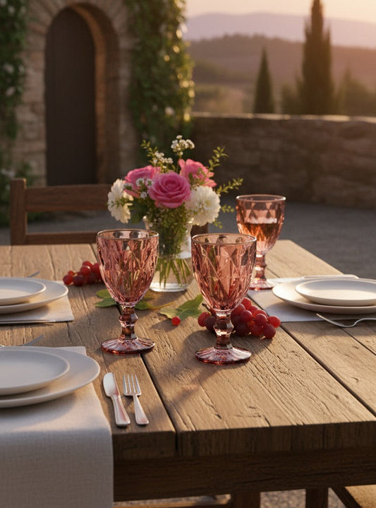 COPA DE VIDRIO ROSA 330ML