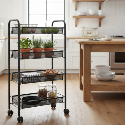 CARRITO DE 4 NIVELES NEGRO