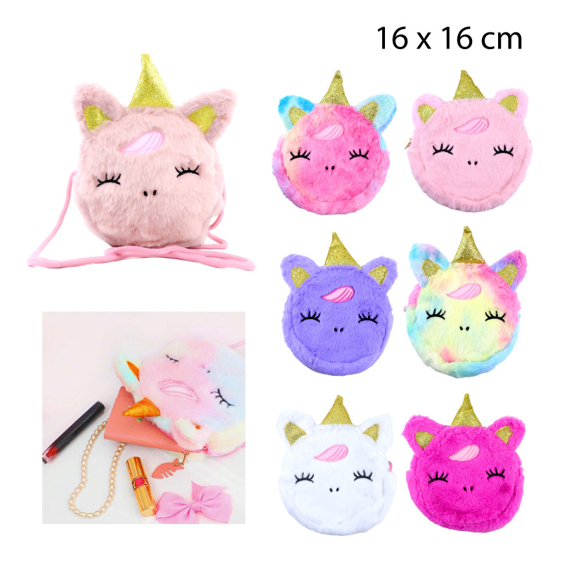 BANDOLERA INFANTIL DISEÑO UNICORNIO FELPUDO