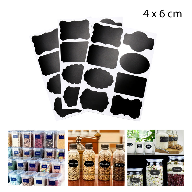 10 PIEZAS DE ETIQUETA NEGRA ADHESIVA