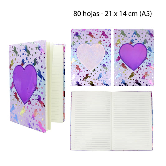 LIBRETA CORAZÓN UNICORNIO