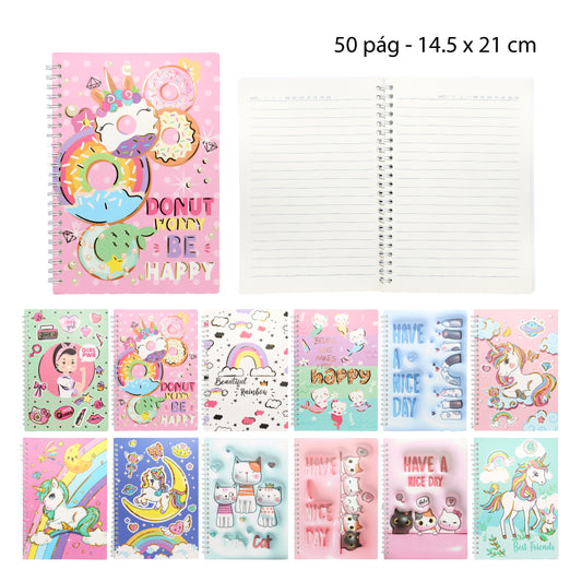 CUADERNO A5 50 HOJAS DISEÑOS SURTIDOS